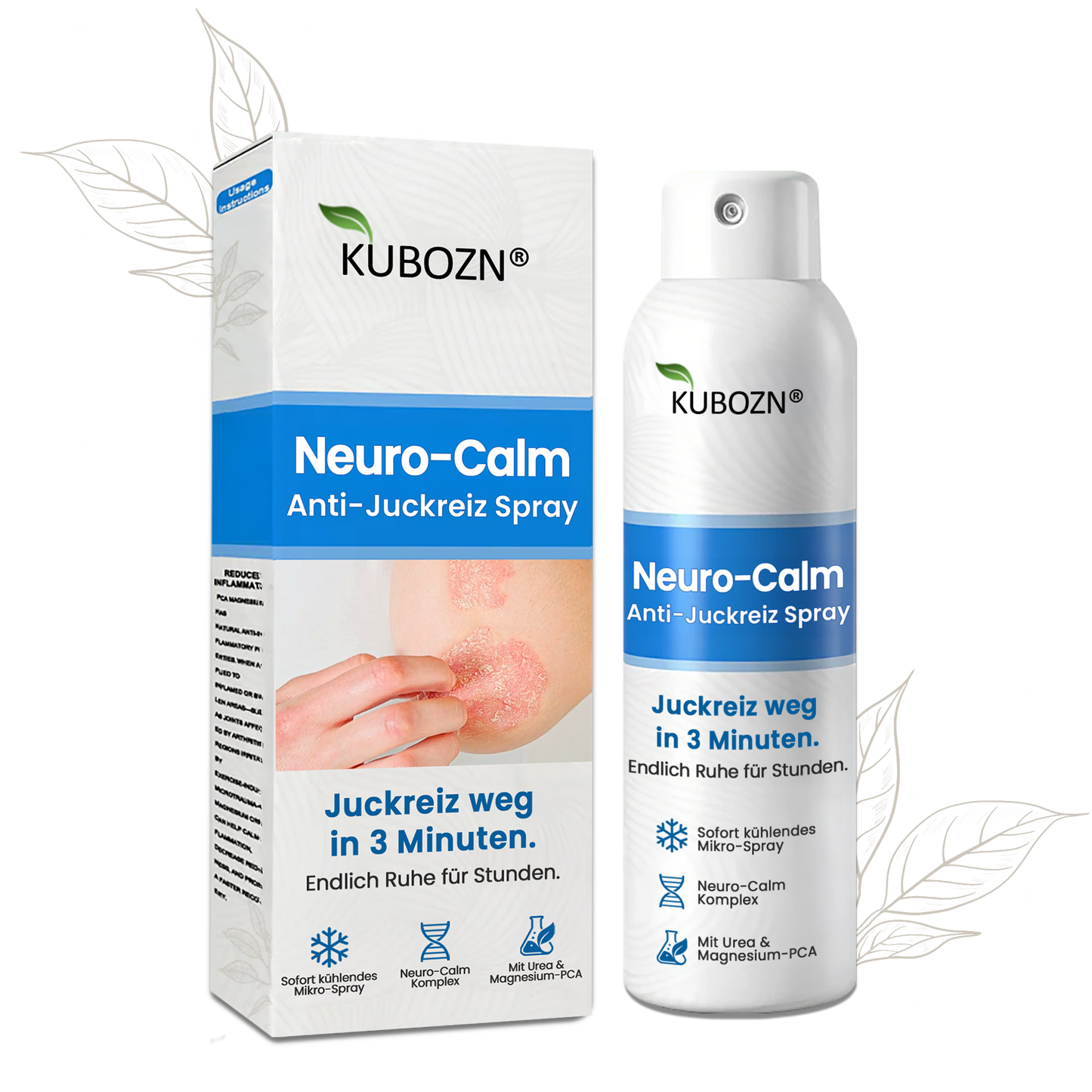 KUBOZN® | Magnesium Kräuter-Spray für Psoriasis-neigende Haut