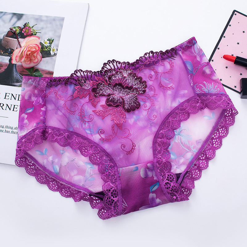 Antibakterielle Baumwollslip mit Spitzenstickerei