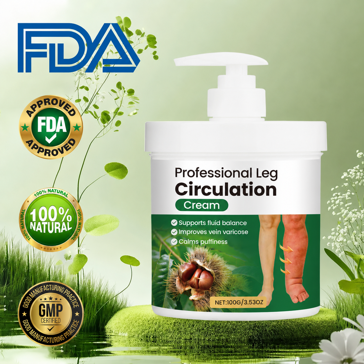 CircuVena™ Bein-Durchblutungscreme – Klinisch erprobt gegen Schwellungen & schwere, schmerzende Beine