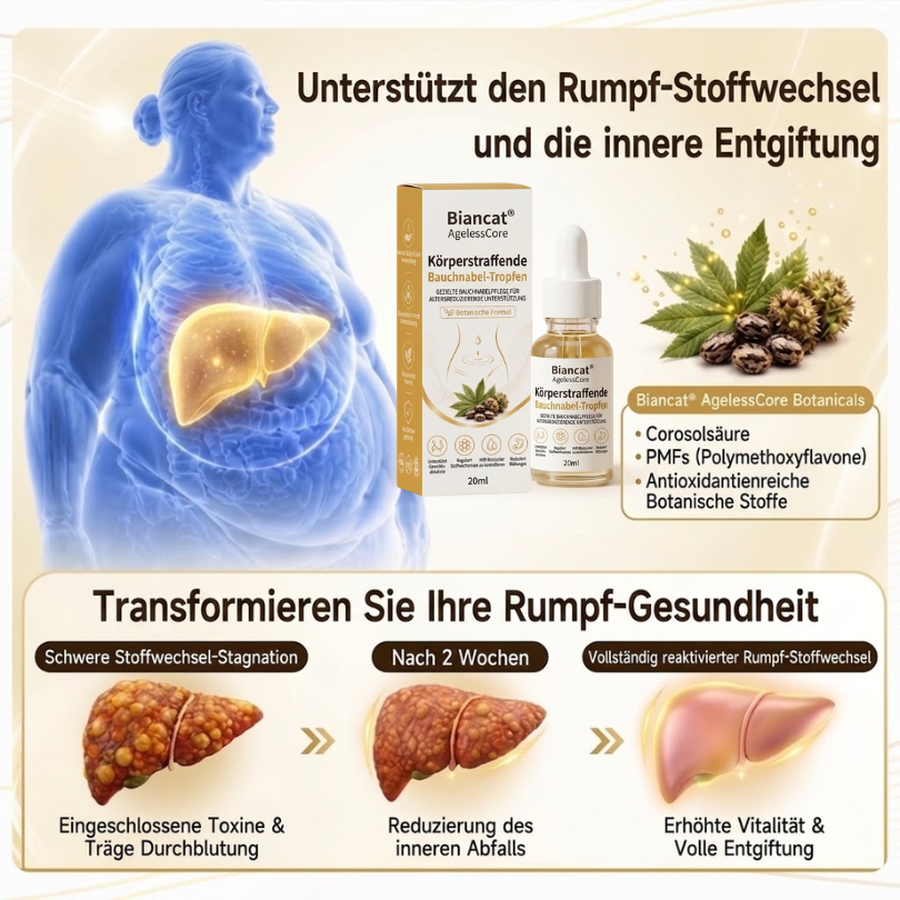 Vireluna™ Körperstraffende Bauchnabel-Tropfen – Für eine schlankere Taille & straffere Bauchhaut