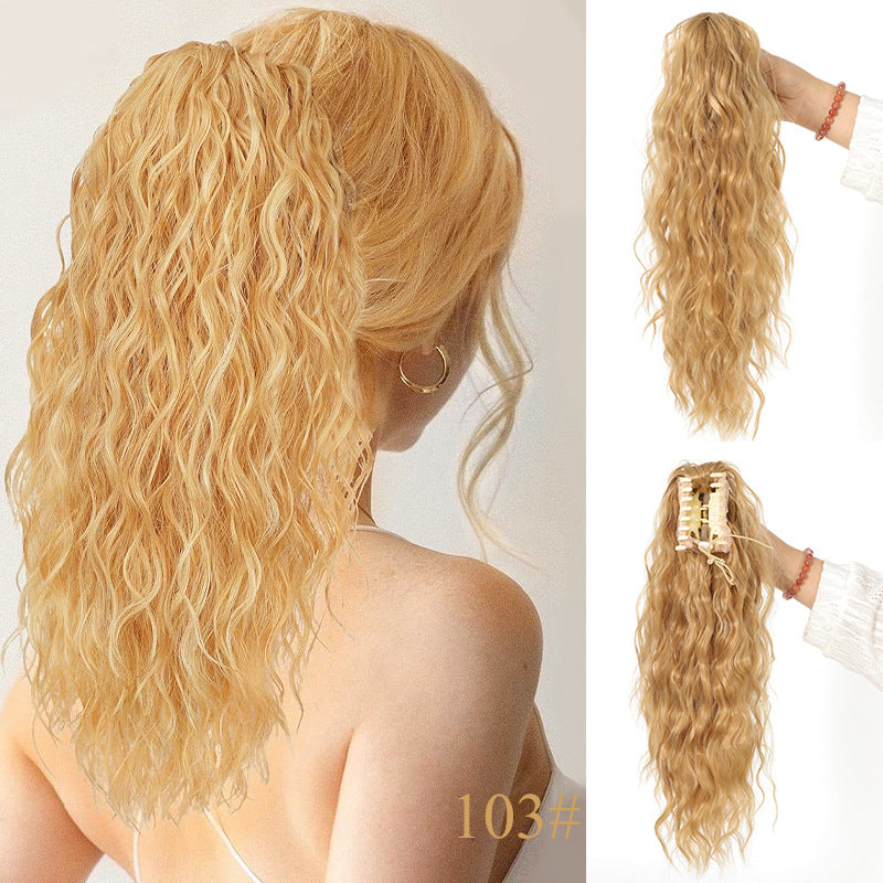 50 % RABATT 💜18 Zoll lockige, gewellte Frizz-Haarverlängerung mit Pferdeschwanz