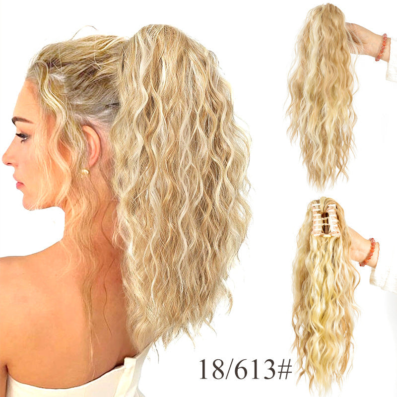50 % RABATT 💜18 Zoll lockige, gewellte Frizz-Haarverlängerung mit Pferdeschwanz