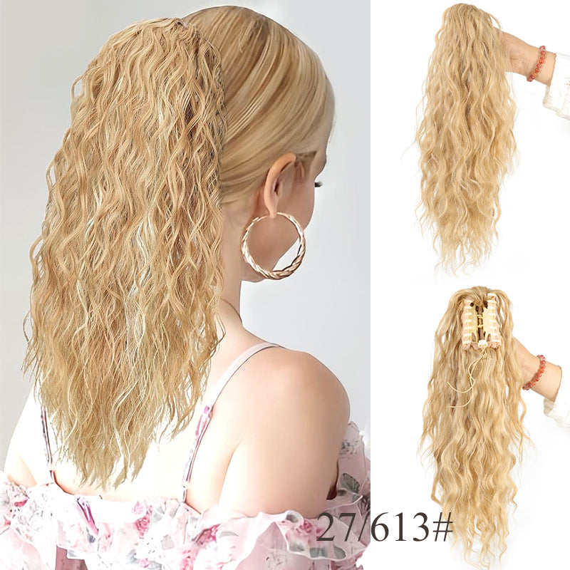 50 % RABATT 💜18 Zoll lockige, gewellte Frizz-Haarverlängerung mit Pferdeschwanz