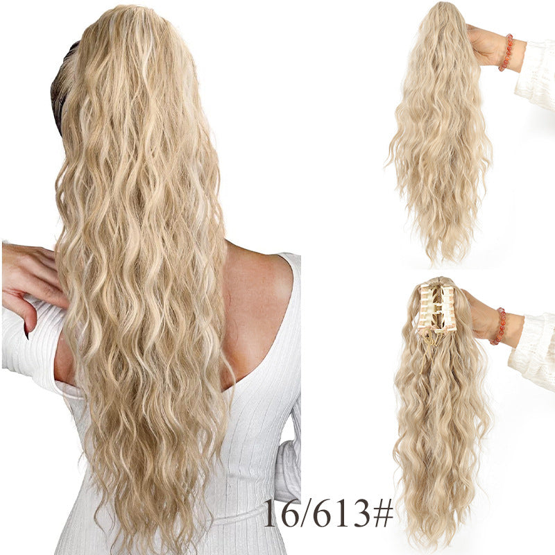50 % RABATT 💜18 Zoll lockige, gewellte Frizz-Haarverlängerung mit Pferdeschwanz