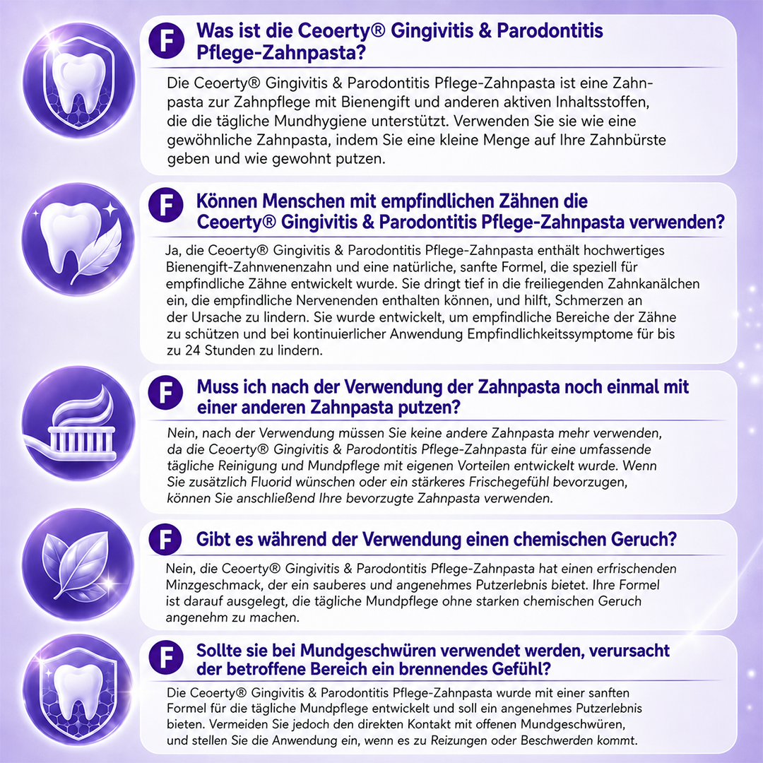 OralVera™ Gingivitis- & Parodontitis-Pflege-Zahnpasta – Zahnfleisch stärken, Zahnfleischbluten reduzieren & Mundgesundheit unterstützen