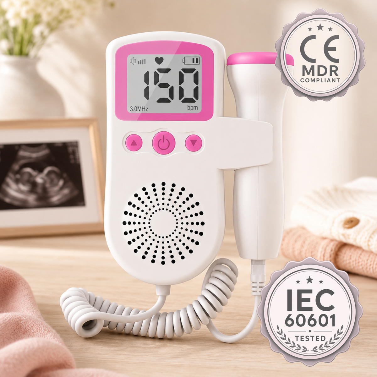 FetaVibe™ BabyBeat Fetal-Doppler – Herzschlag des Babys zu Hause hören & Schwangerschaft bewusster erleben