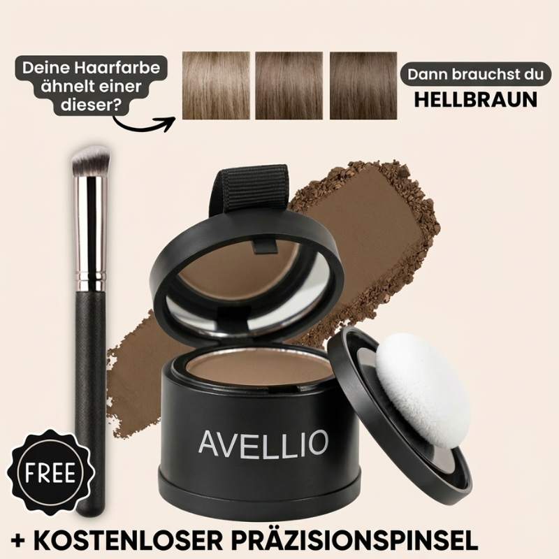 1 + 1 GRATIS | Avellio | Sofort Ansatz- und Grauhaar Abdeckung in Sekunden