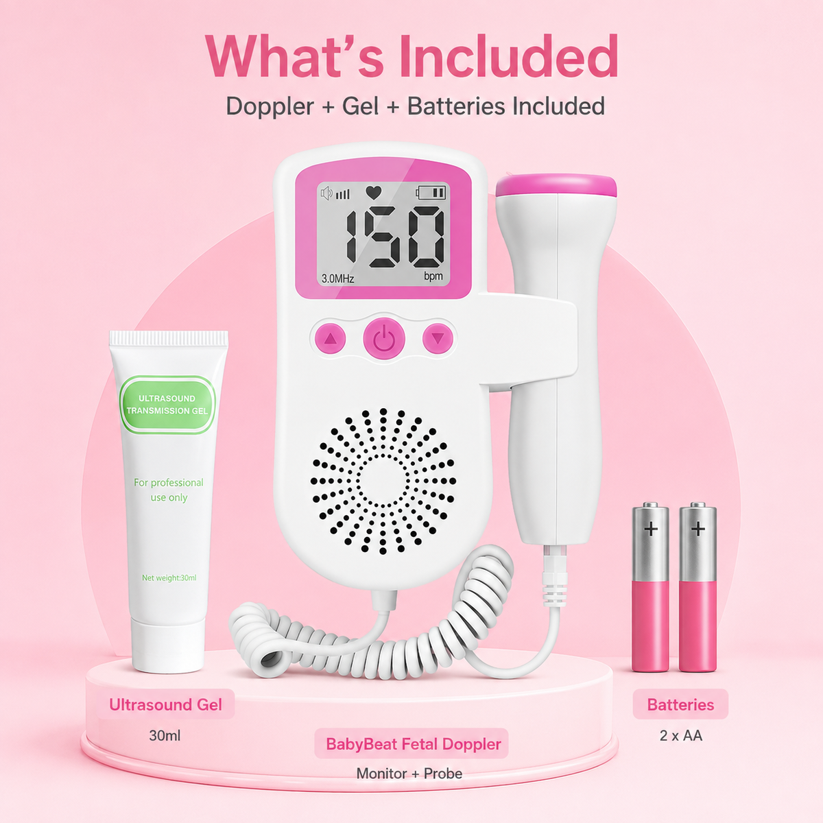 FetaVibe™ BabyBeat Fetal-Doppler – Herzschlag des Babys zu Hause hören & Schwangerschaft bewusster erleben