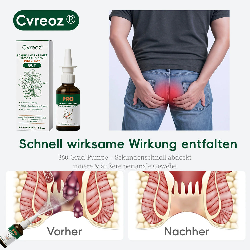 Cvreoz® | SCHNELLWIRKSAMES HÄMORRHOIDEN-PRO SPRAY