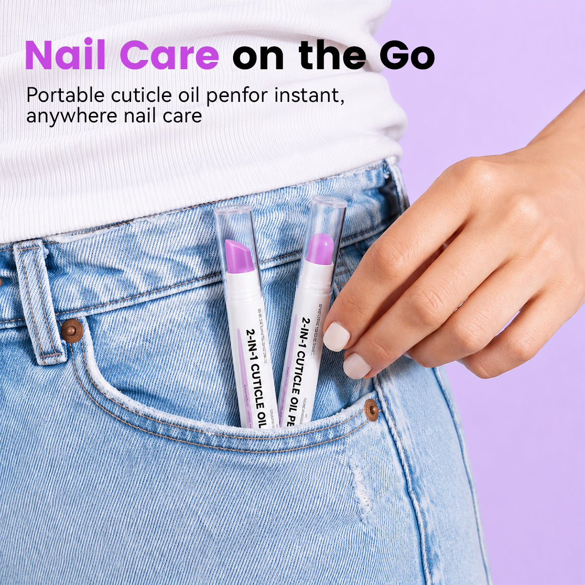 Cutivelle™ 2-in-1 Nagelhautpflege-Stift – Keramik-Pusher & Pflegeöl für glattere, gepflegte Nagelränder