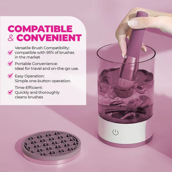 BrushSpa™ Elektrischer Make-up-Pinselreiniger – Schnelle Tiefenreinigung & Trocknung