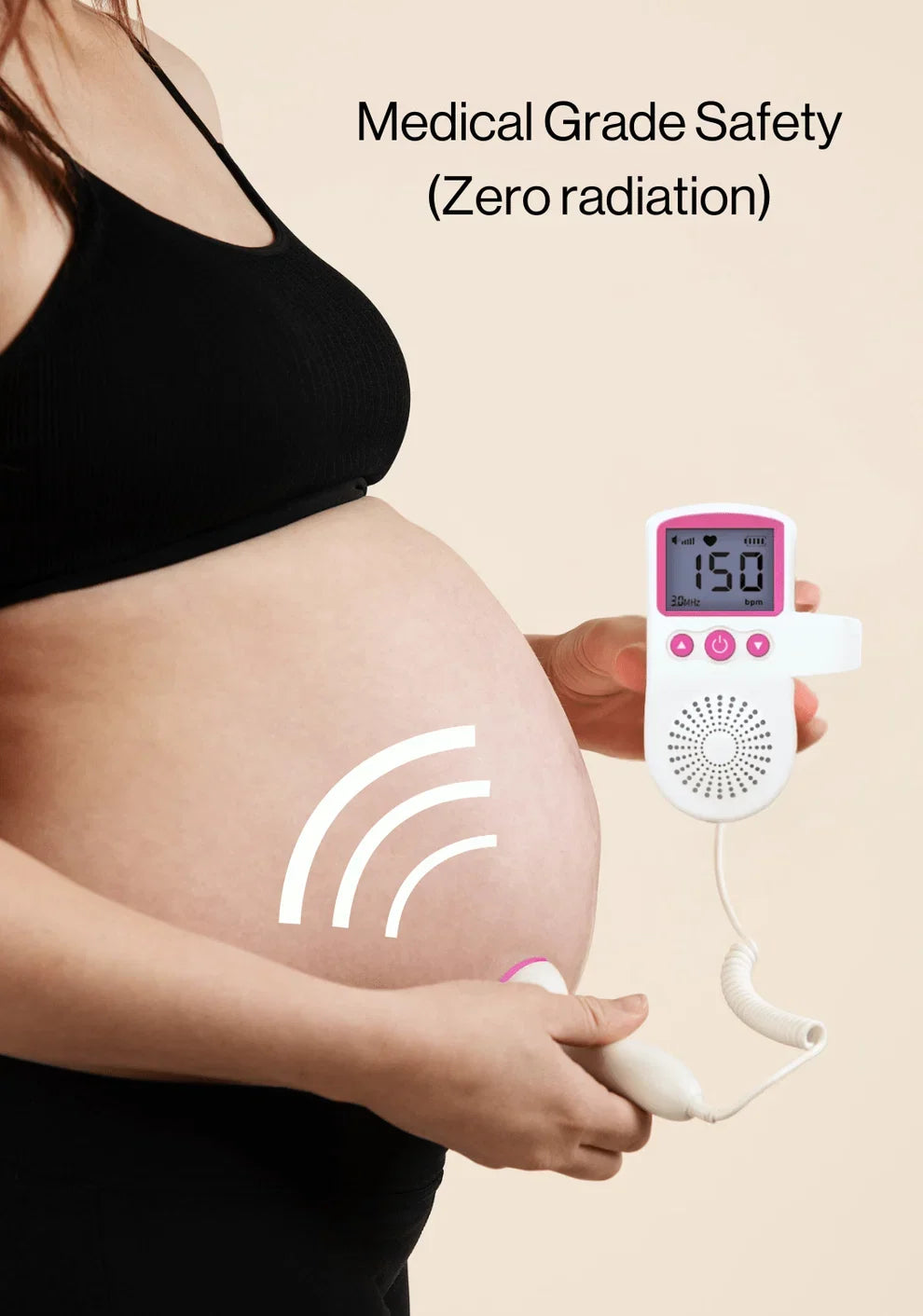 FetaVibe™ BabyBeat Fetal-Doppler – Herzschlag des Babys zu Hause hören & Schwangerschaft bewusster erleben