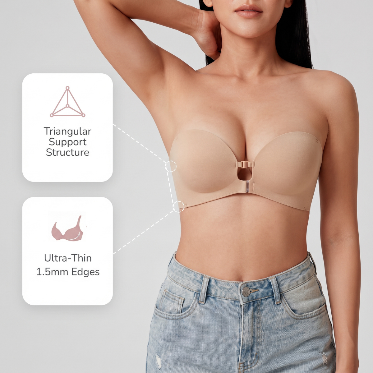 CurveRise™ Trägerloser Push-up-BH – Sofortiger Lifting-Effekt, sicherer Halt & definierte Silhouette