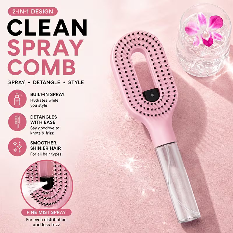 MistVella™ 2-in-1 Sprüh-Haarbürste – Haare entwirren, mit Feuchtigkeit versorgen & Frizz bändigen