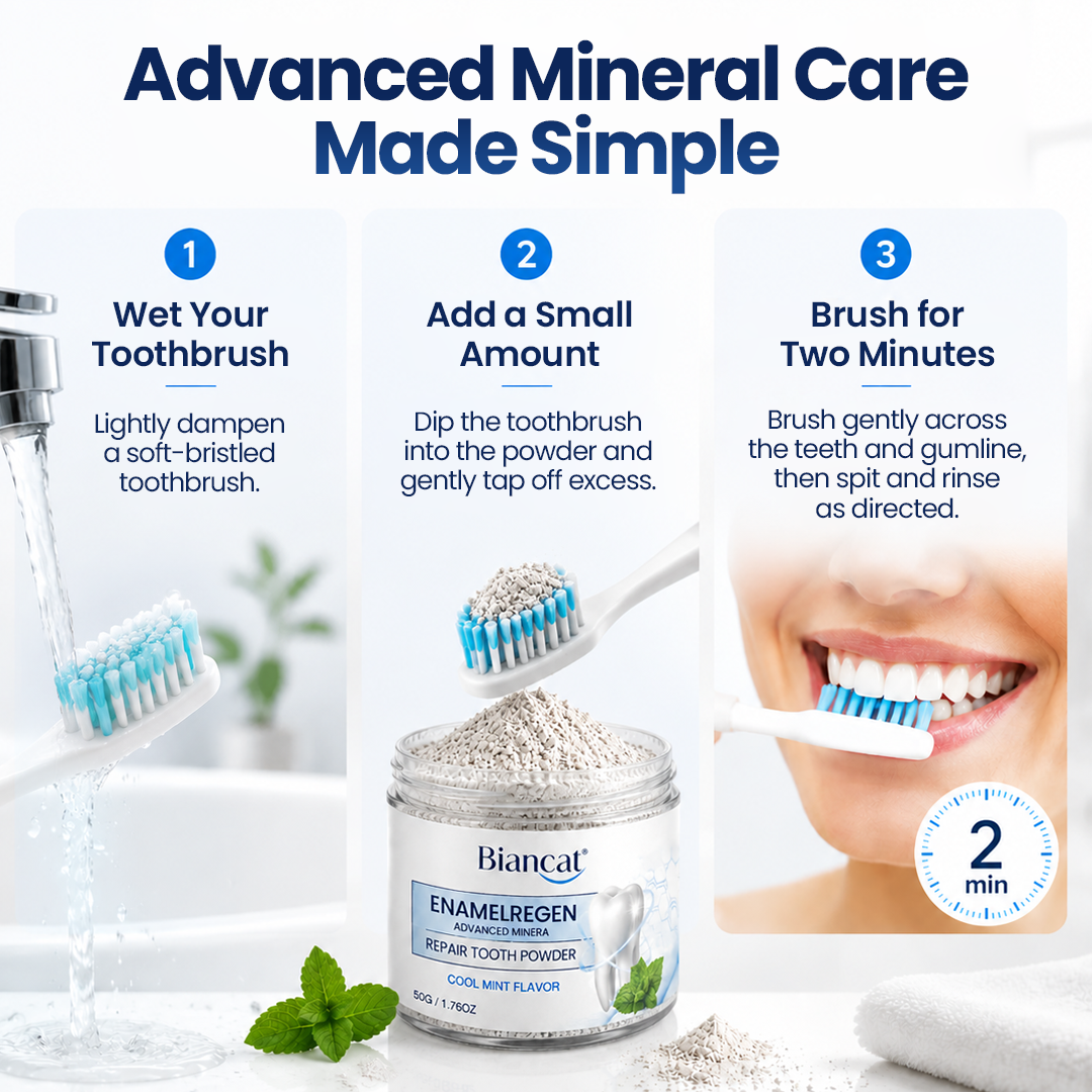 EnamelVera™ Mineral-Zahnpulver – Zahnschmelz remineralisieren, Zähne glätten & Oberflächenverfärbungen reduzieren
