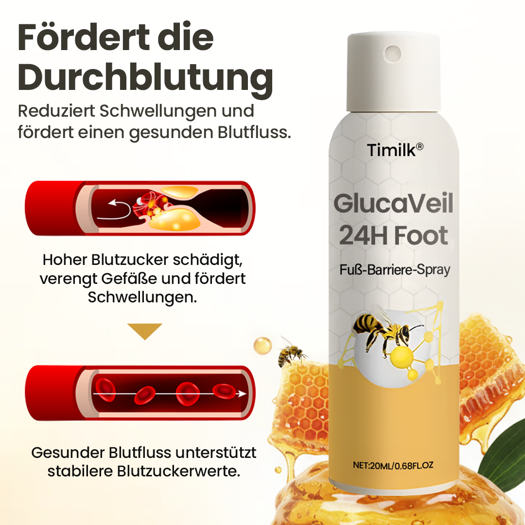 GlucoSentry™ 24H Fuß-Barriere-Spray – Diabetische Fußhaut schützen, Wundpflege unterstützen & Reizungen reduzieren