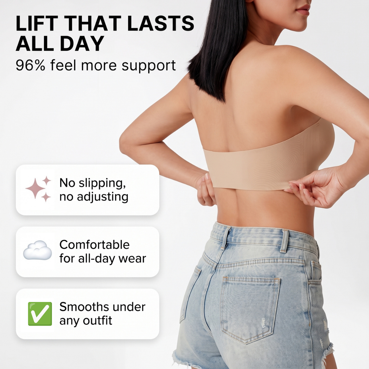 CurveRise™ Trägerloser Push-up-BH – Sofortiger Lifting-Effekt, sicherer Halt & definierte Silhouette