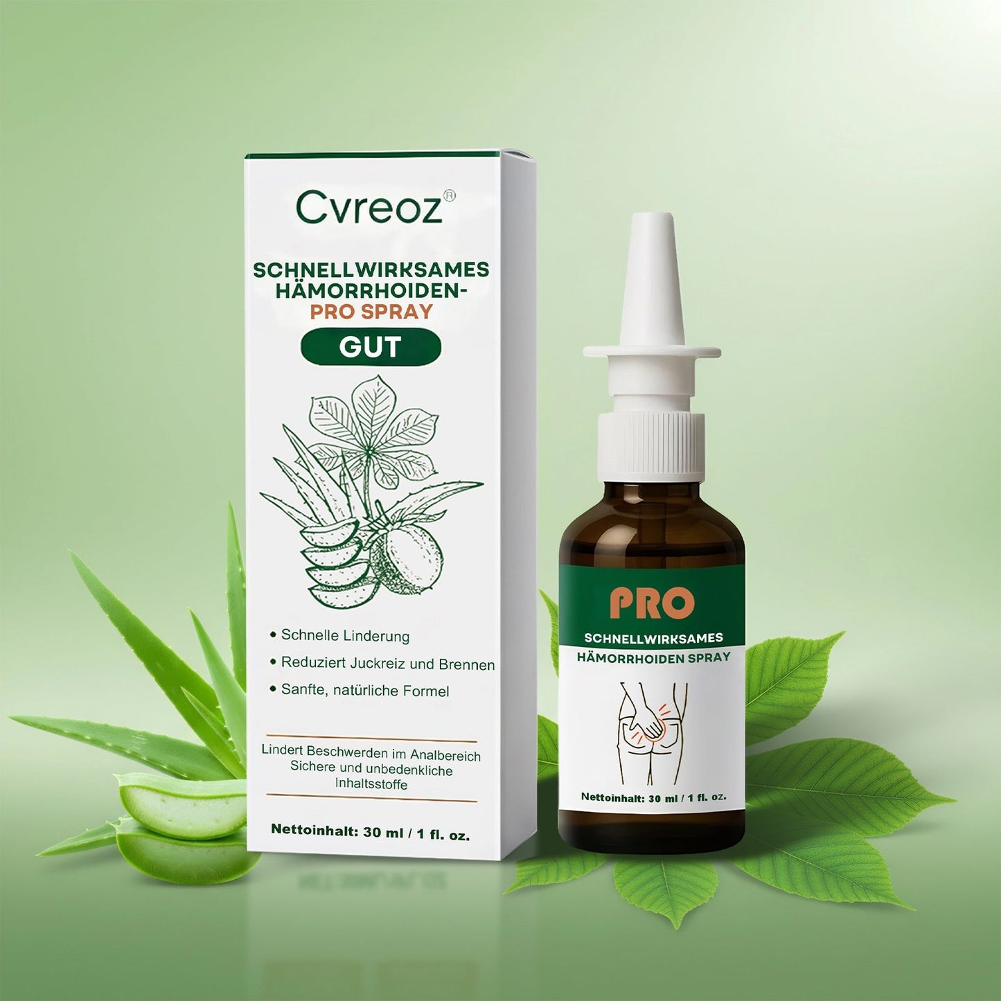 Cvreoz® | SCHNELLWIRKSAMES HÄMORRHOIDEN-PRO SPRAY