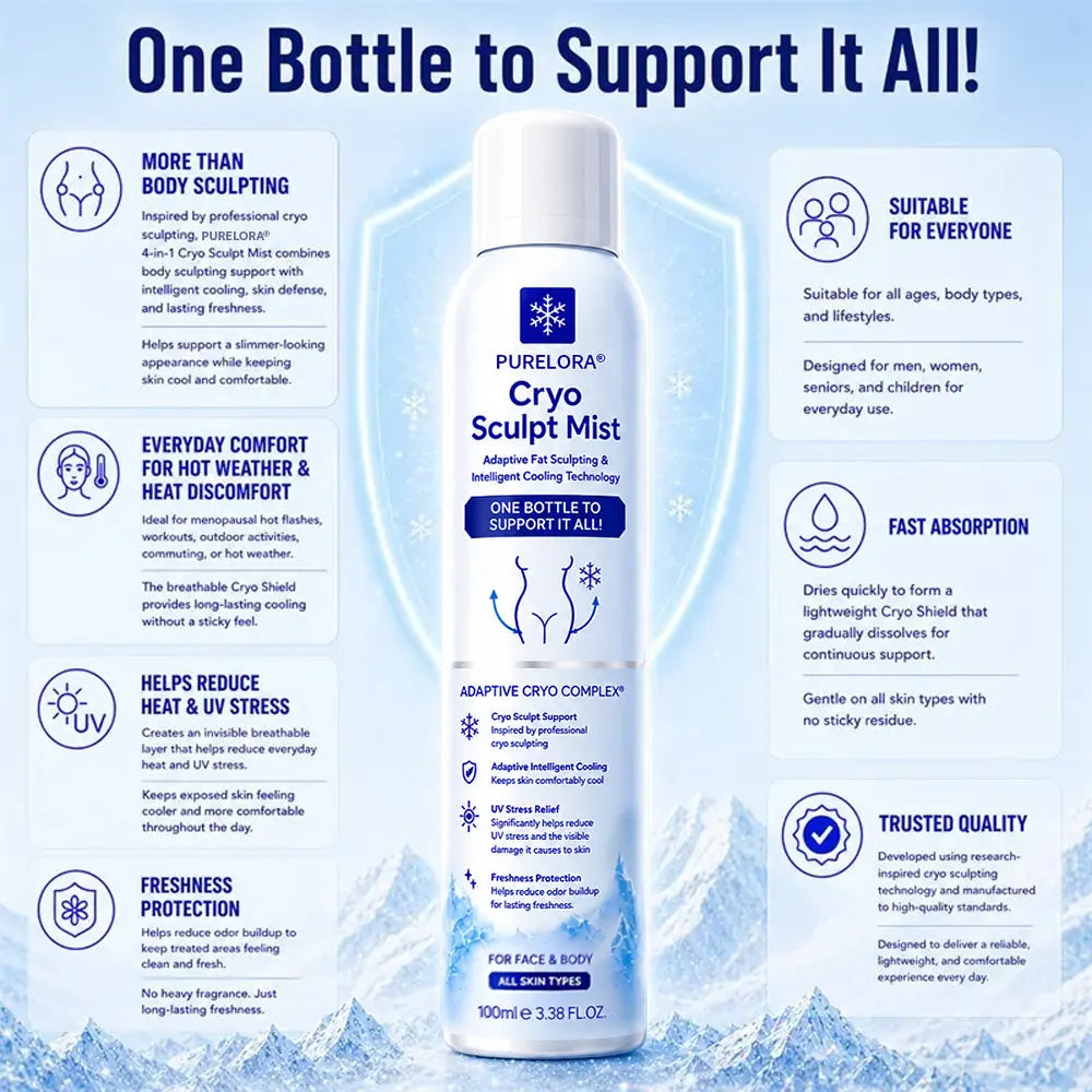 Cryovelle™ 4-in-1 Cryo Sculpt Mist – Kühlung, Straffung & Körperkontur für den Alltag