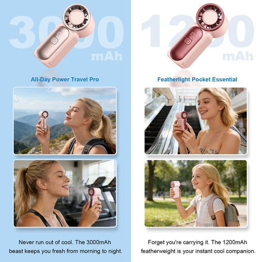 TurboBreeze™ | Mini-Handventilator mit LED-Anzeige & 5 Turbostufen ⭐