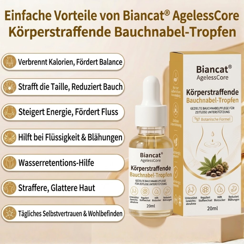 Vireluna™ Körperstraffende Bauchnabel-Tropfen – Für eine schlankere Taille & straffere Bauchhaut