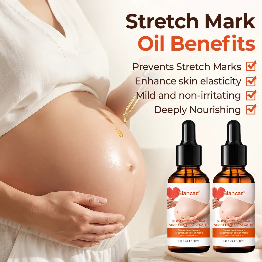 DermaSilk™ Stretch Mark & Scar Oil – Natürlich pflegen, glätten & das Erscheinungsbild von Dehnungsstreifen reduzieren