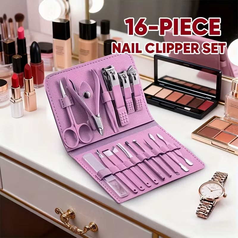 NailVella™ 16-in-1 Maniküre- & Pediküre-Set – Professionelle Nagelpflege für Zuhause & unterwegs