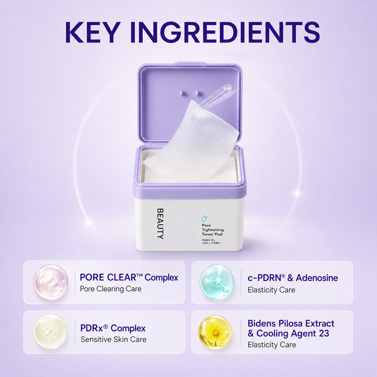 Porelia™ Porenverfeinernde Toner-Pads – Poren sichtbar verfeinern, Haut glätten & überschüssiges Öl ausgleichen