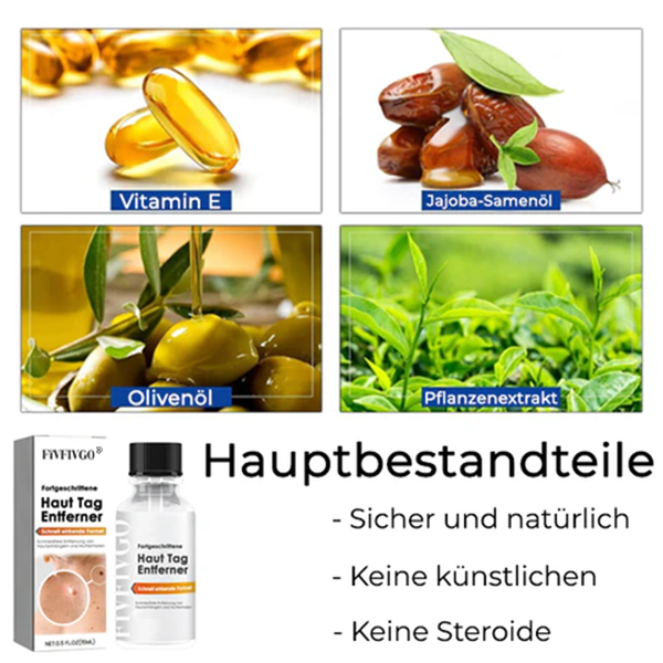 Hautanhängsel Entferner - Natürliche Formel mit Jojobaöl & Vitamin E