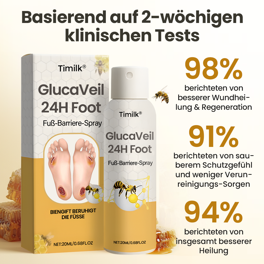 GlucoSentry™ 24H Fuß-Barriere-Spray – Diabetische Fußhaut schützen, Wundpflege unterstützen & Reizungen reduzieren