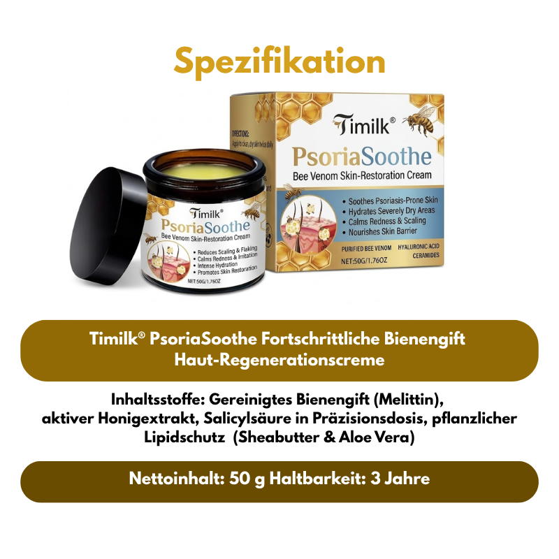 Timilk® | PsoriaSoothe Fortschrittliche Bienengift Haut-Regenerationscreme