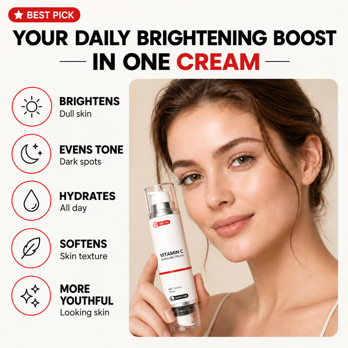CielaDuo™ Vitamin-C-Duo-Creme – Tages- & Nachtpflege für strahlendere, ebenmäßigere Haut