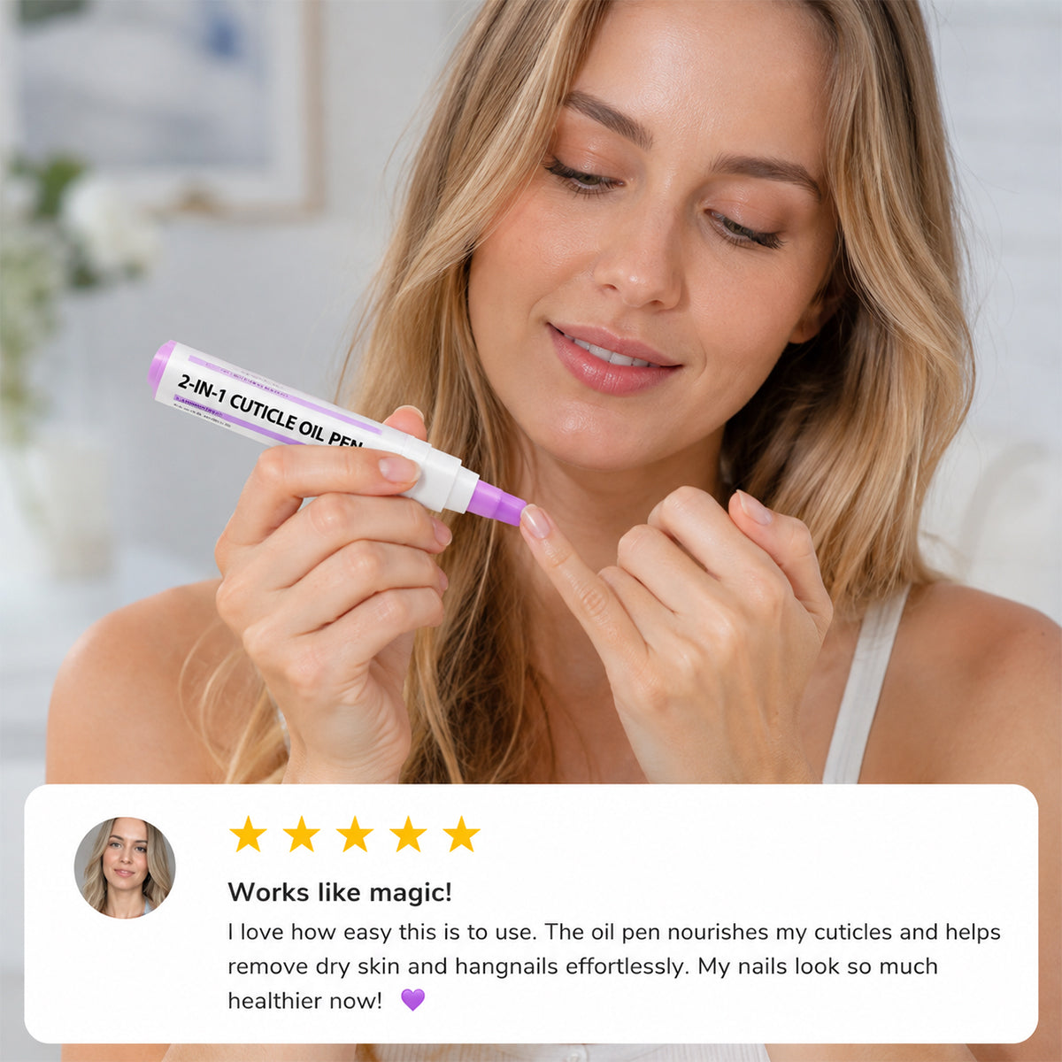 Cutivelle™ 2-in-1 Nagelhautpflege-Stift – Keramik-Pusher & Pflegeöl für glattere, gepflegte Nagelränder