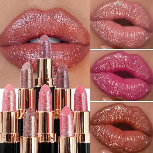 DiamondGlitz™ Glitzer-Lippenstift – Wasserfester Metallic-Look für strahlende Lippen