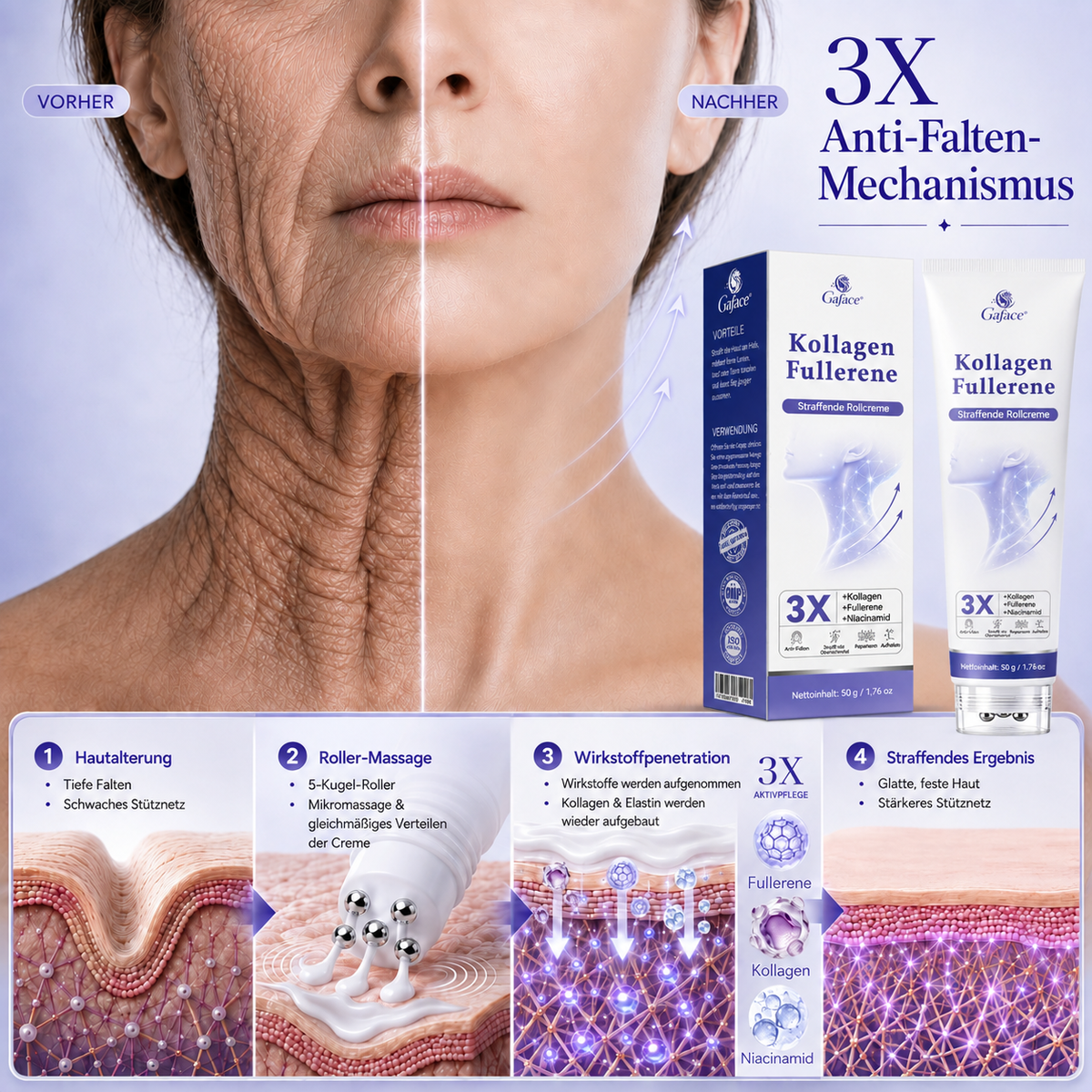 CollaNexa™ Kollagen-Fullerene Straffende Rollcreme