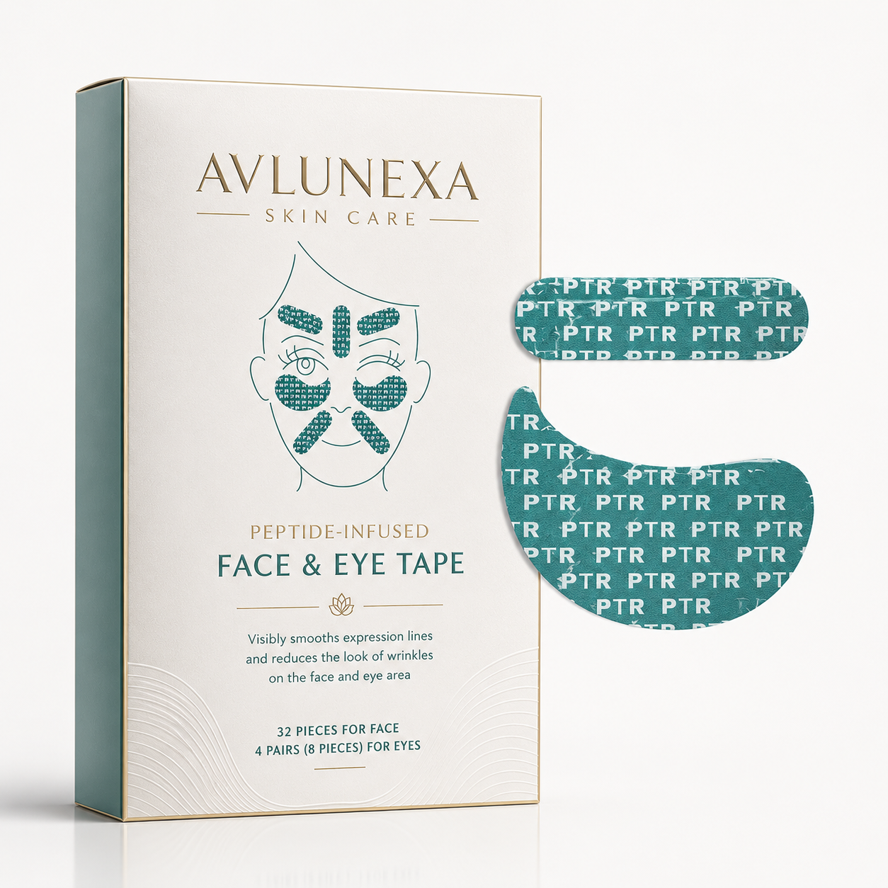 Luminelle™ Peptid-Gesichts- & Augen-Tapes – Glattere Haut & weniger sichtbare Falten über Nacht