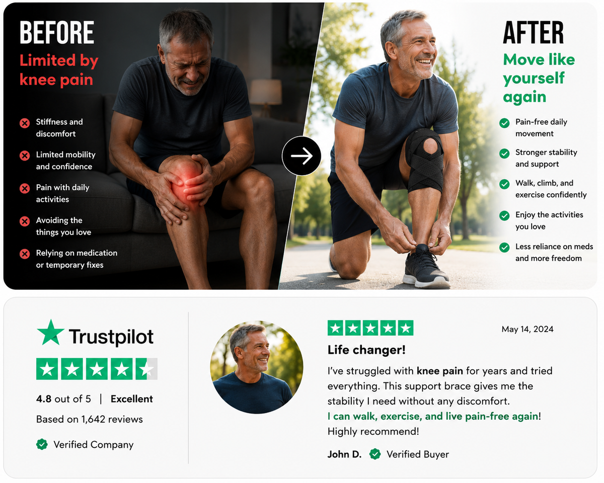 Kinetra™ 360° Kniebandage – Stabilität, Schmerzlinderung & Unterstützung bei jeder Bewegung