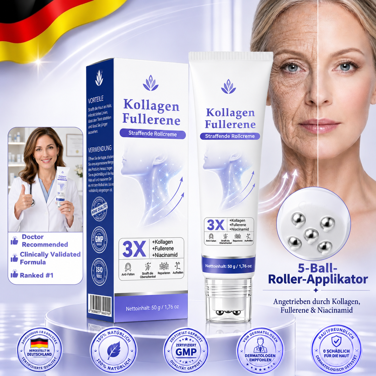 CollaNexa™ Kollagen-Fullerene Straffende Rollcreme
