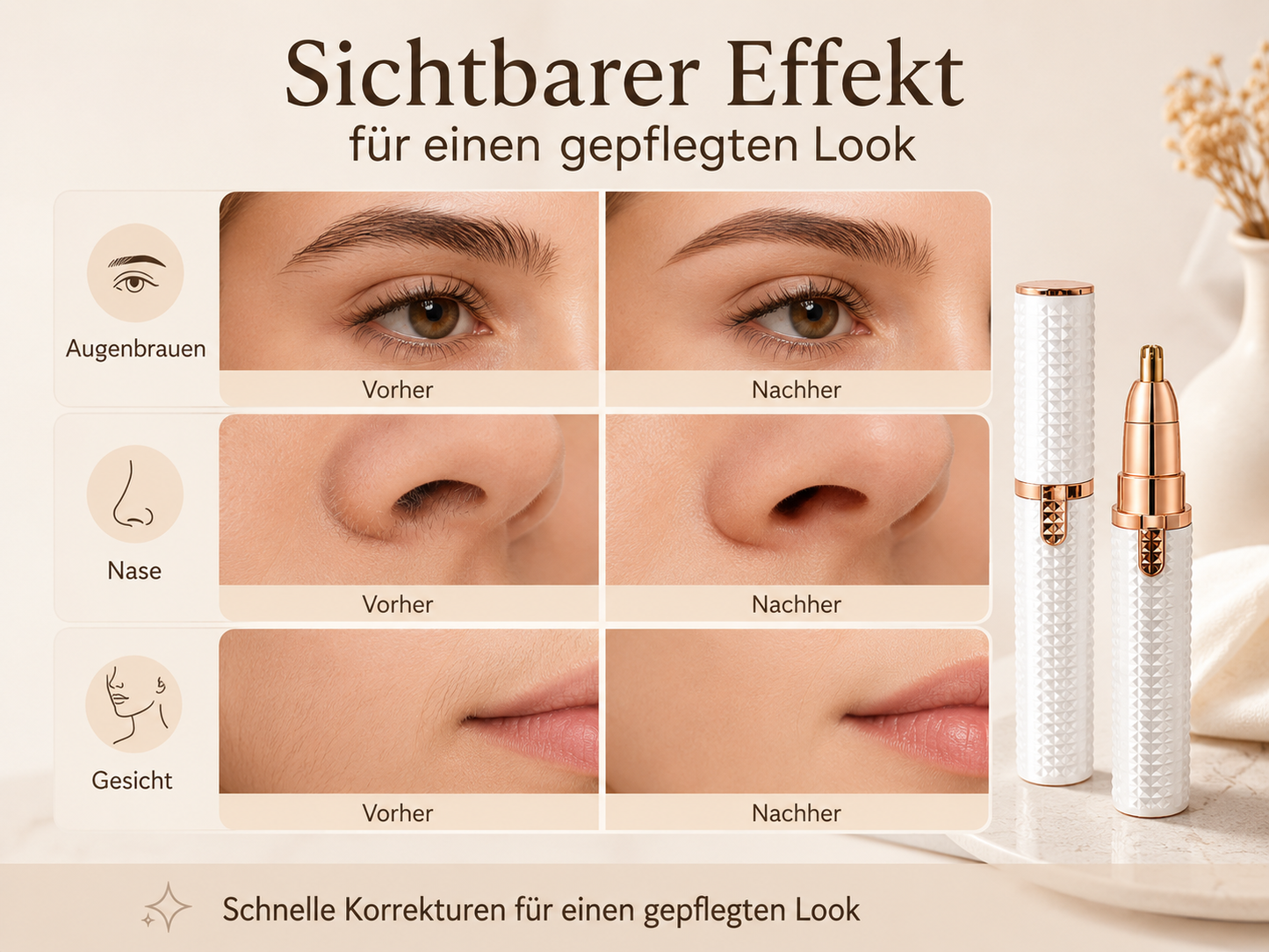 Tragbarer, multifunktionaler elektrischer Augenbrauenschneider