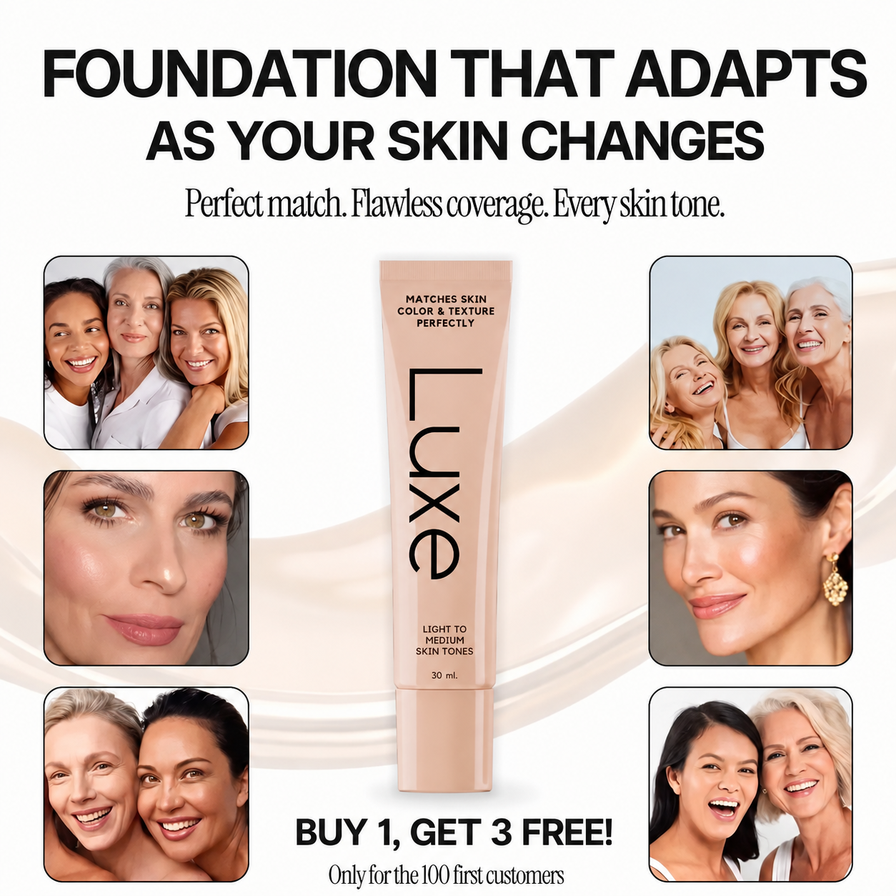 ToneLuxe™ Farbwechselnde Foundation – Passt sich Ihrem Hautton an für ein natürliches Finish