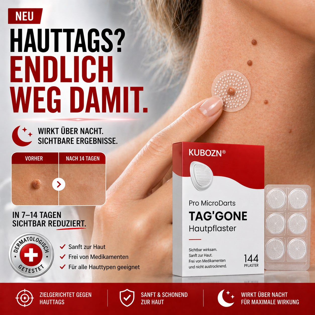 KUBOZN® Hautpflaster zur Skin-Tag-Entfernung  🅱︎