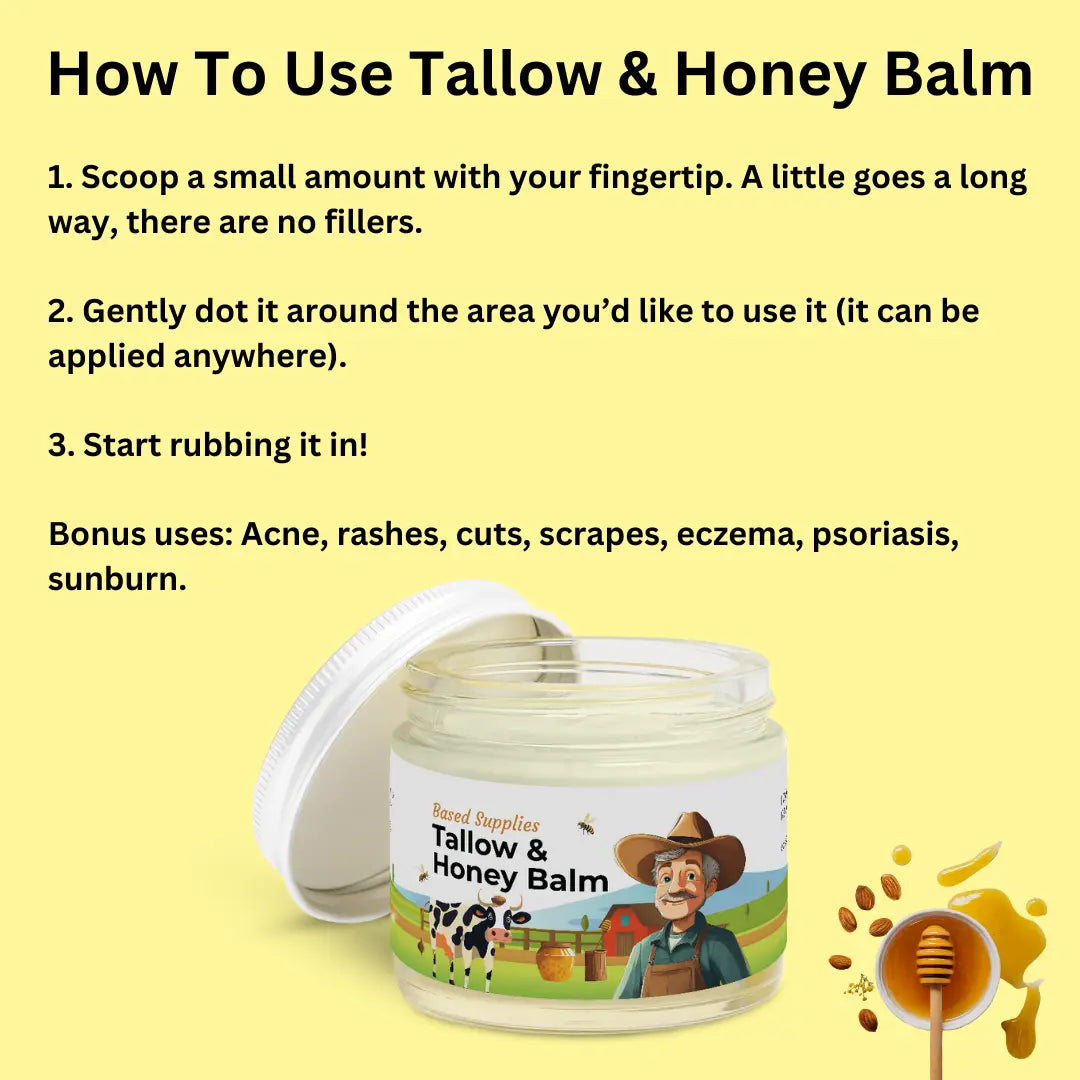 TallowMira™ Talg- & Honig-Balsam – Trockene Haut beruhigen, Risse pflegen & Hautbarriere stärken