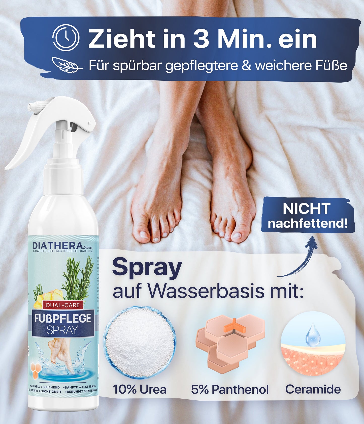 Fußspray auf Wasserbasis