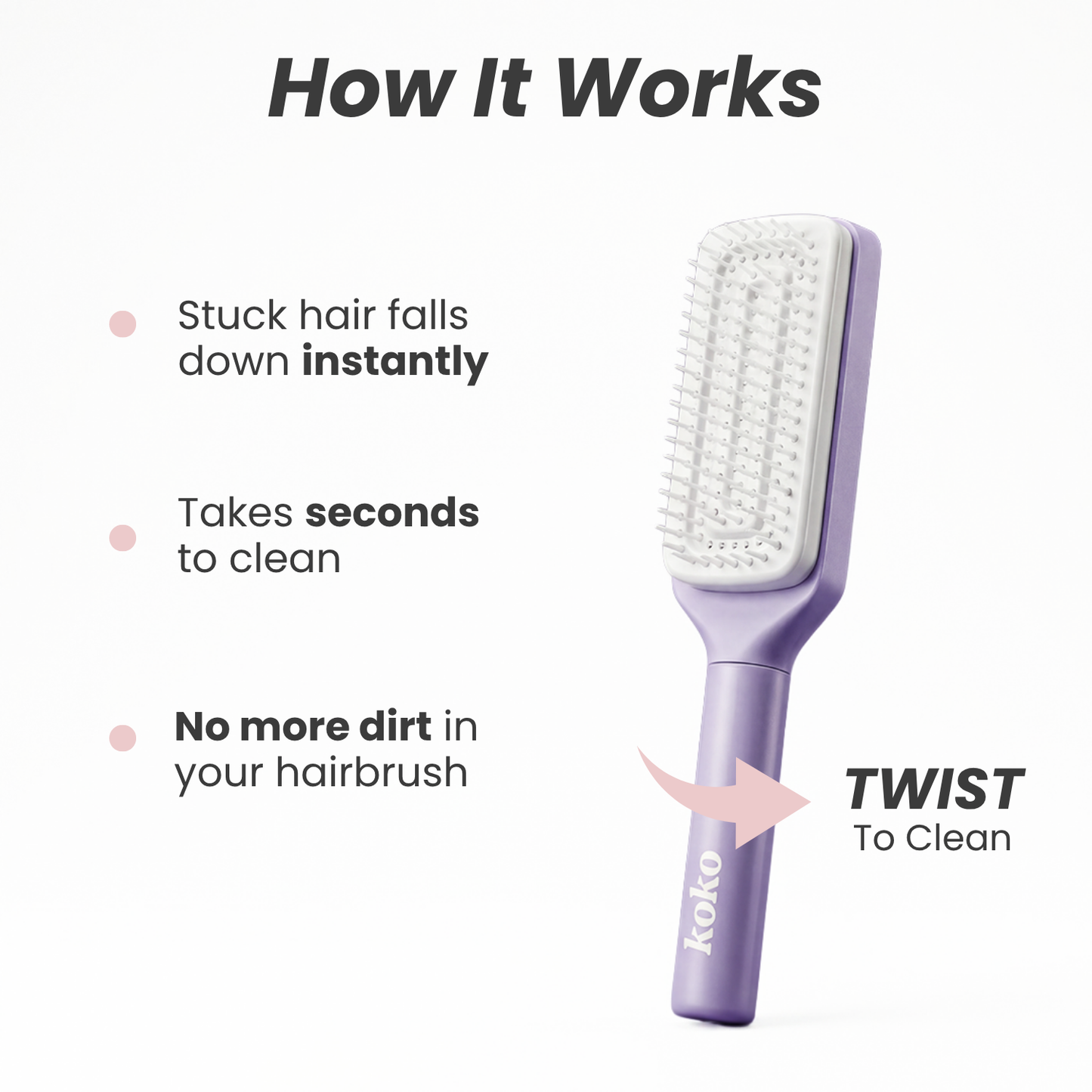 Koko™ | Selbstreinigende Haarbürste