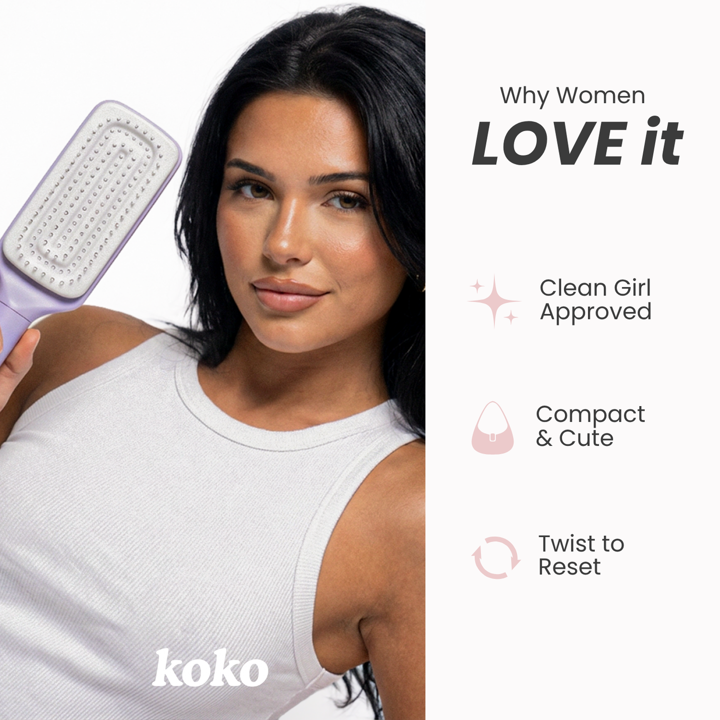Koko™ | Selbstreinigende Haarbürste