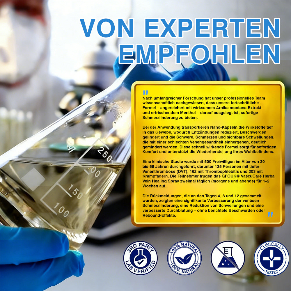 🇩🇪🏃‍🌿GFOUK® VascuCare Vein Healing Spray(Entwickelt für Krampfadern, Besenreiser, tiefe Venenthrombose (TVT), chronische venöse Insuffizienz, venöse Geschwüre, Thrombophlebitis und andere venöse Beschwerden)