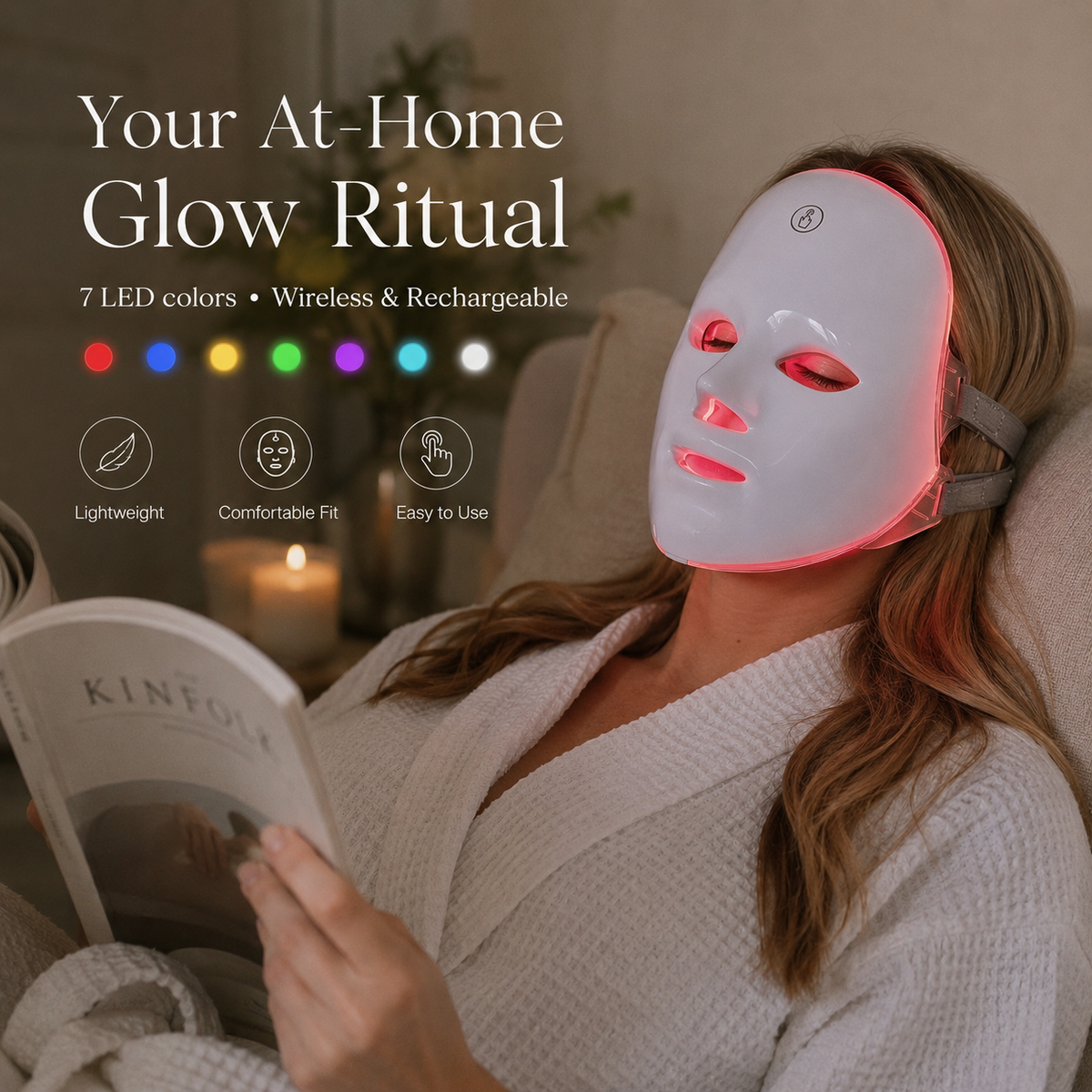 Chromalune™ 7-Farben LED-Gesichtsmaske – Für strahlendere Haut & ein Spa-Erlebnis zu Hause