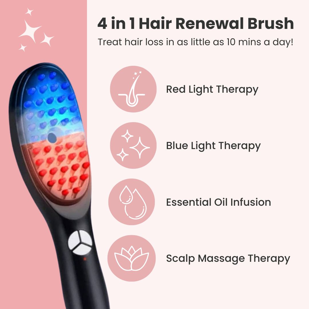 ScalpLuma™ 4-in-1 Haarerneuerungsbürste – LED-Kopfhauttherapie für kräftigeres & dichter wirkendes Haar