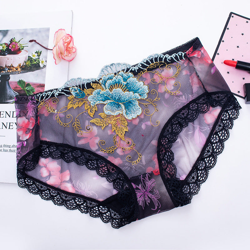 Antibakterielle Baumwollslip mit Spitzenstickerei