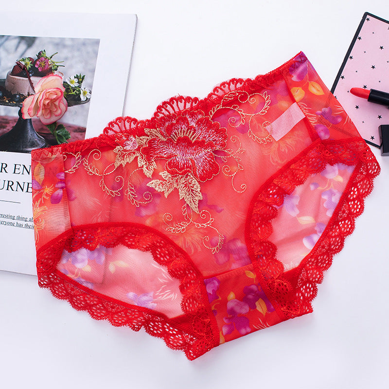 Antibakterielle Baumwollslip mit Spitzenstickerei